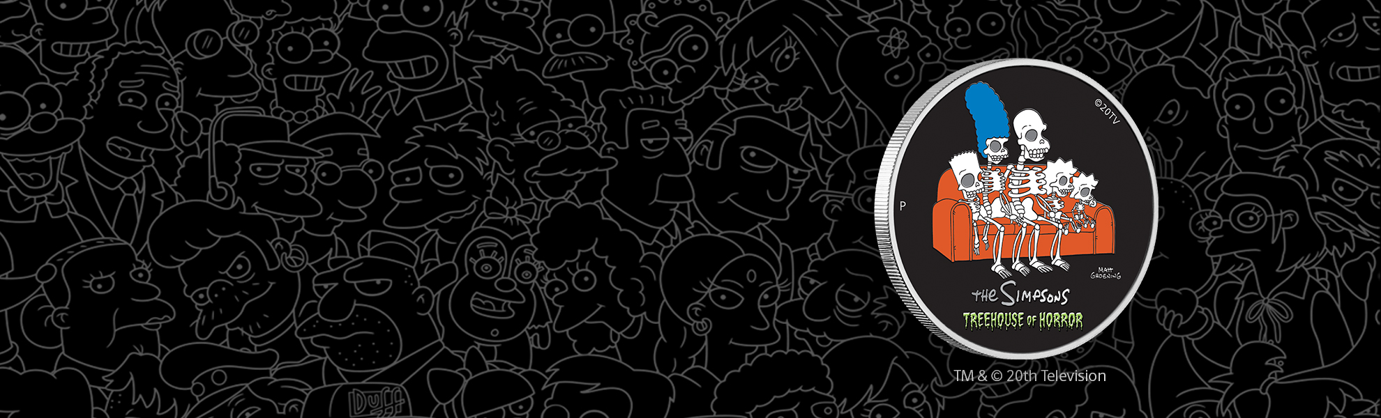 The Simpsons Treehouse of Horror 2022 1oz Silver Coloured Coin