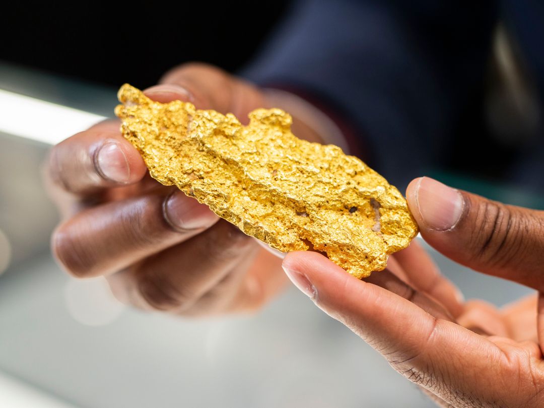Natural gold nugget at The Perth Mint