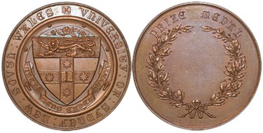 obverse and reverse of a University of Sydney Prize Medal