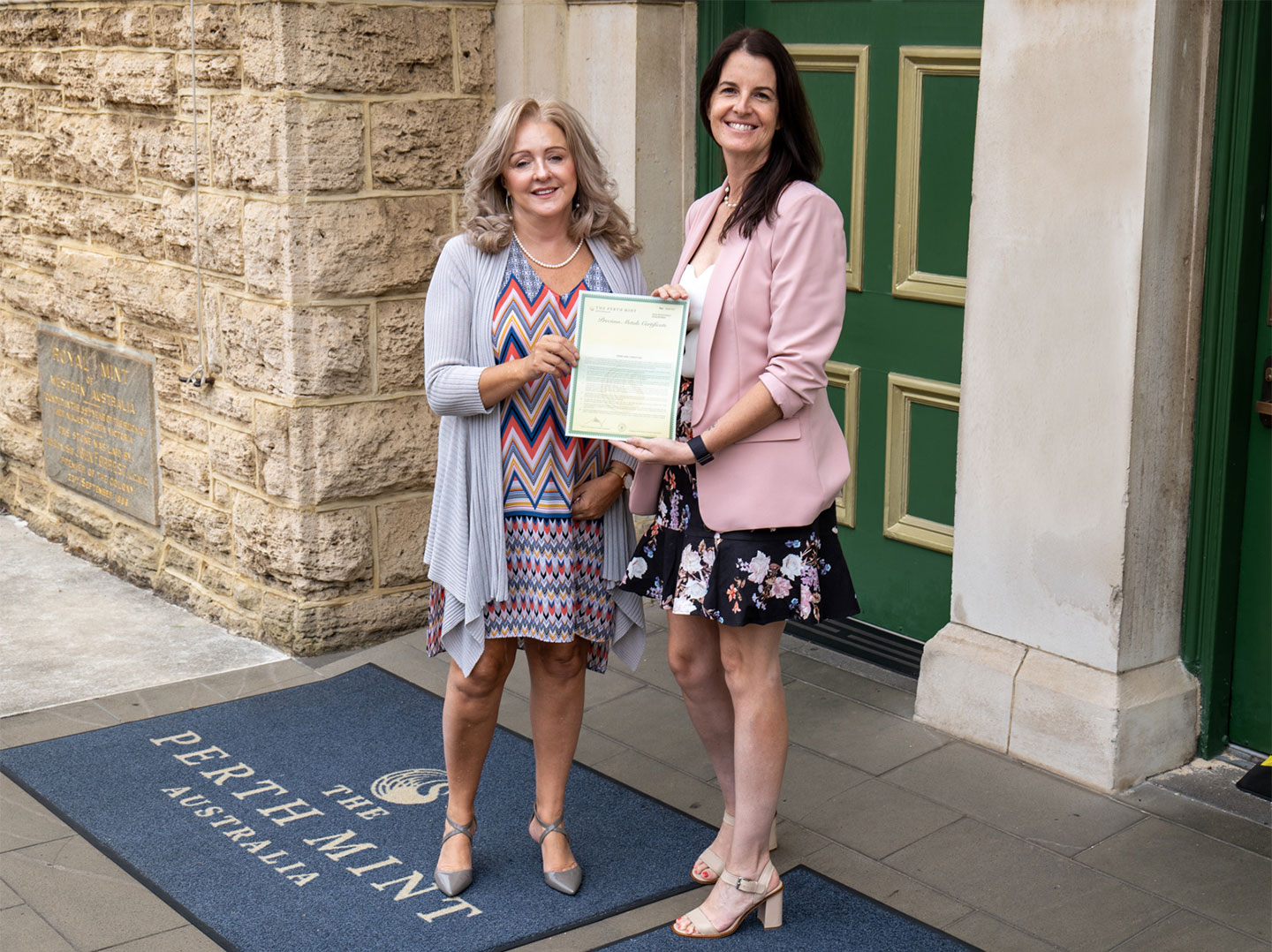 Jane King and Caroline Campbell-Watt at The Perth Mint.