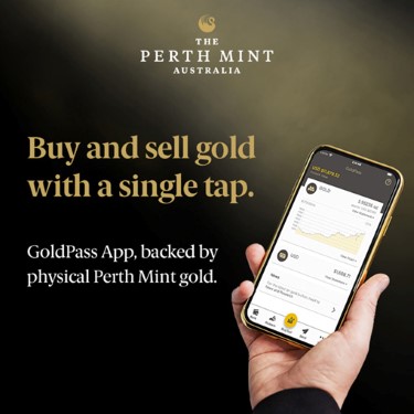 infographic of Goldpass app with a hand holding a smartphone