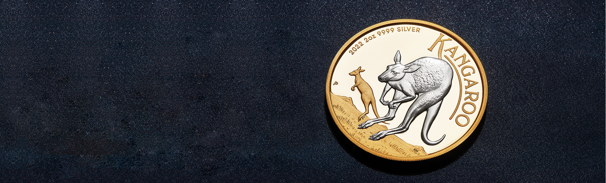 Australian Kangaroo 2oz Silver Reverse Gilded Coin