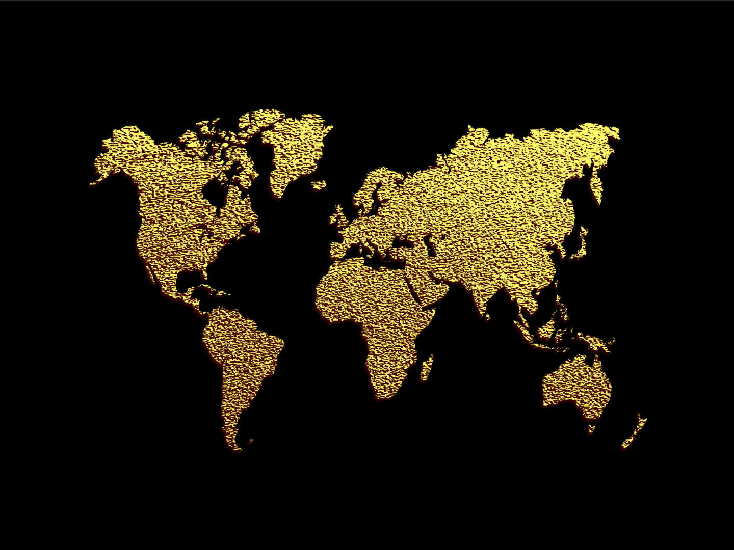 a gold map of the world 
