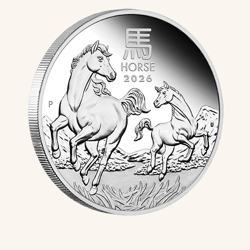 The Perth Mint 2026 Lunar coins Year of the Horse silver coin
