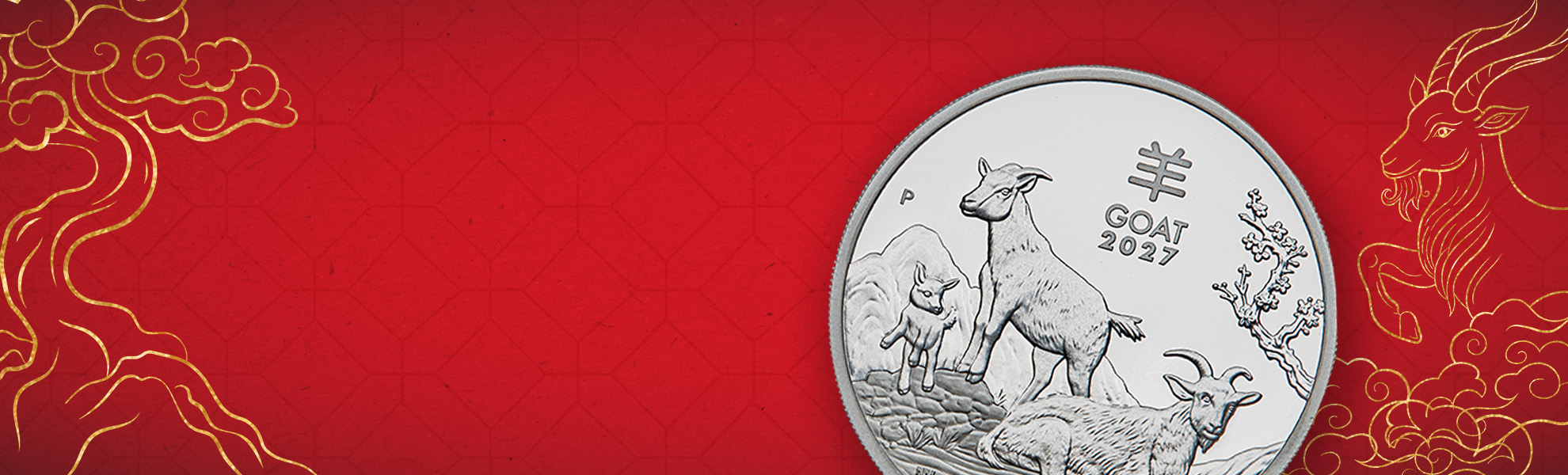 WEB Lunar Year of The Goat gold and silver coins generic  hero banner 1980x600