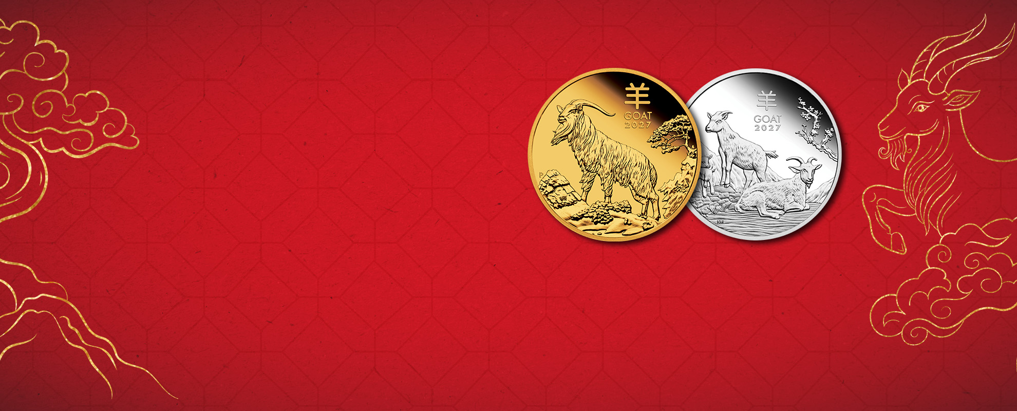 WEB Lunar Year of The Goat gold and silver coins homepage hero banner 1980x800
