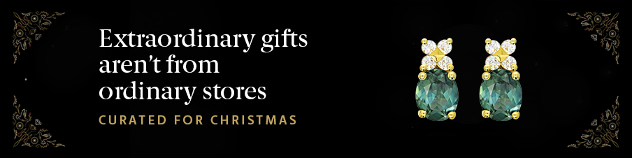 Christmas 2025   luxury jewellery sapphire earrings web nodes banner