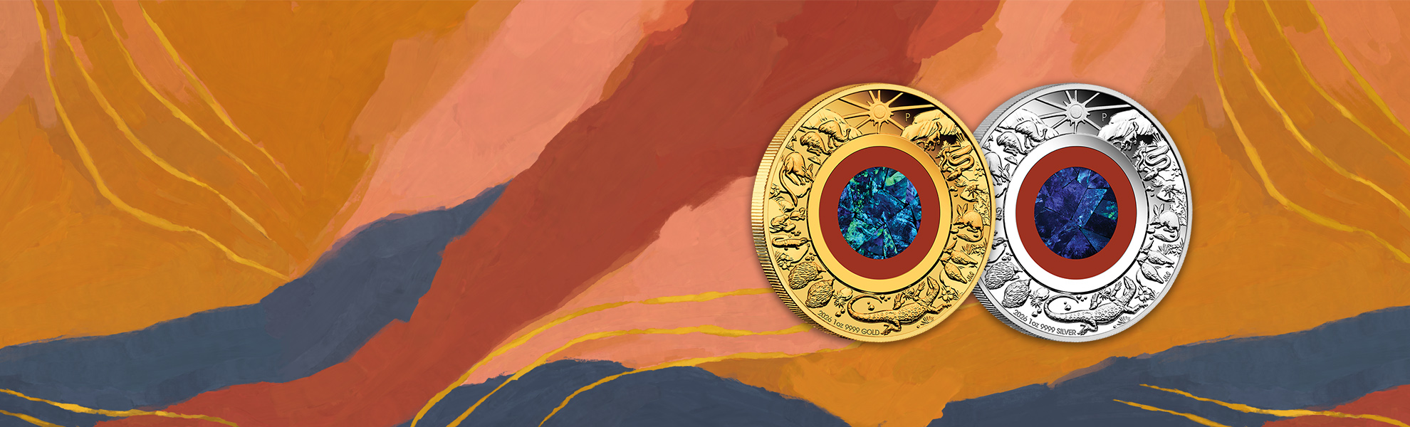 Wonder of Australia Opal gold and silver coins