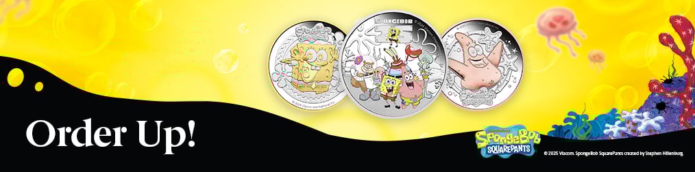 SpongeBob SquarePants gilded coins web node banner The Perth Mint