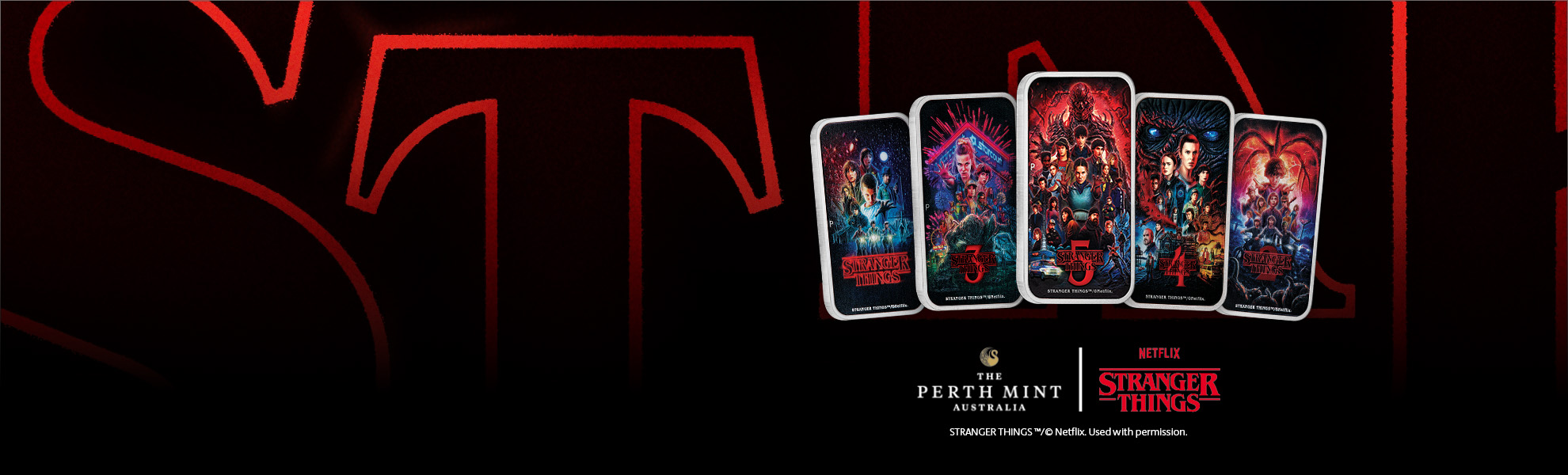 Stranger Things movie poster Season 1 to 5 coins   hero banner desktop