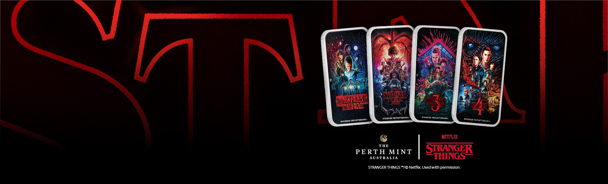 Shop Stranger Things movie poster silver coins