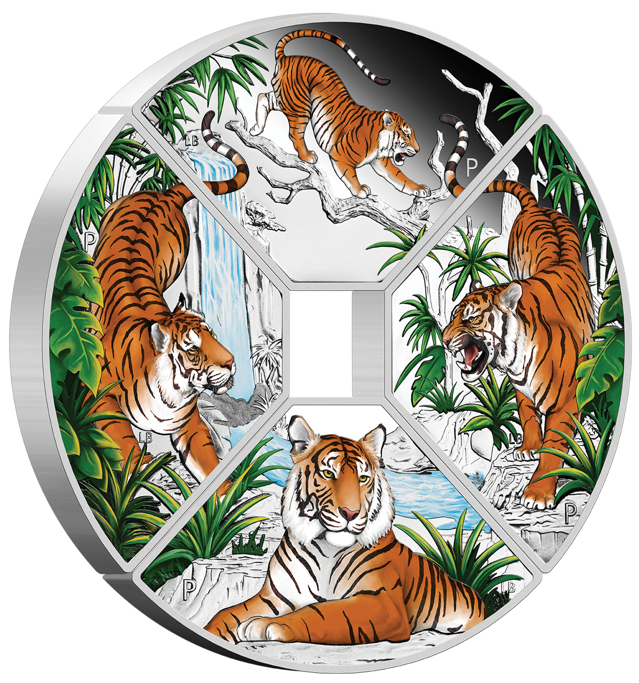 Year of the Tiger Quadrant 2022 1oz Silver Proof Four-Coin Set