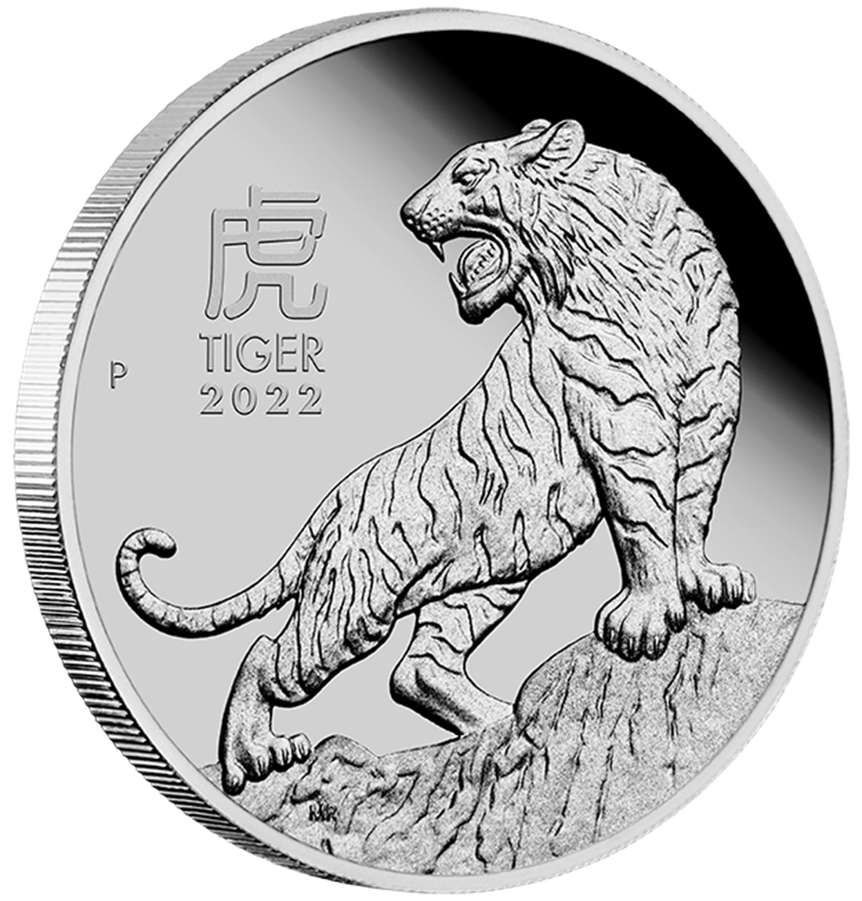 01 2022 Year of the Tiger 1oz Platinum Proof Coin OnEdge LowRes