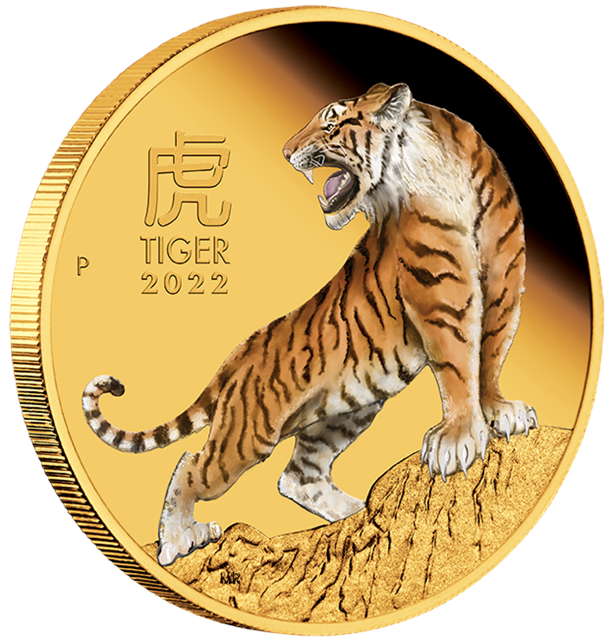 2022 Year of The Tiger 1oz Gold Proof Coloured Coin