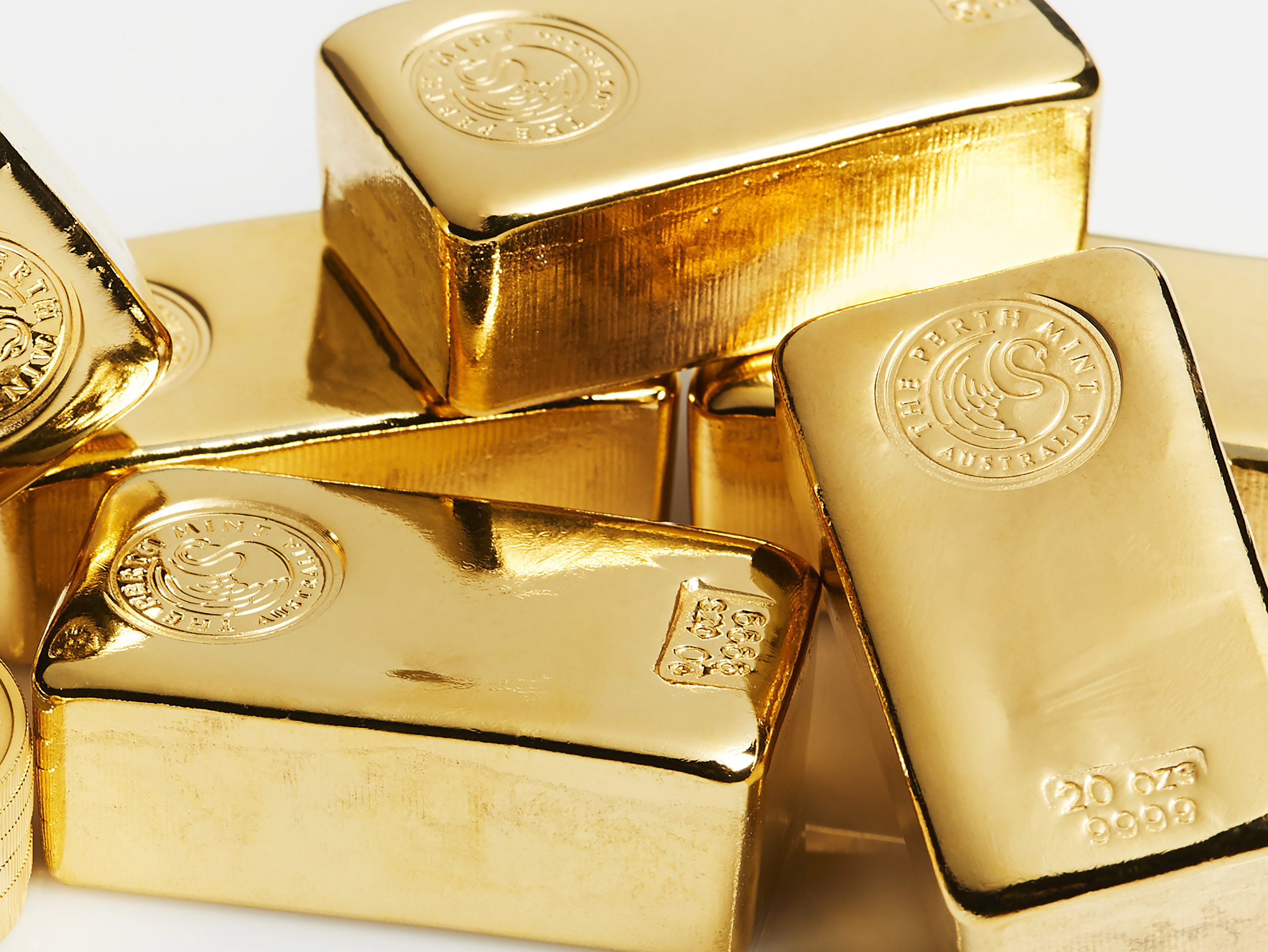 Gold cast bars at The Perth Mint.