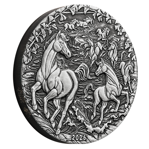 500X500 Horse 2026 2oz Silver Antiqued Coin