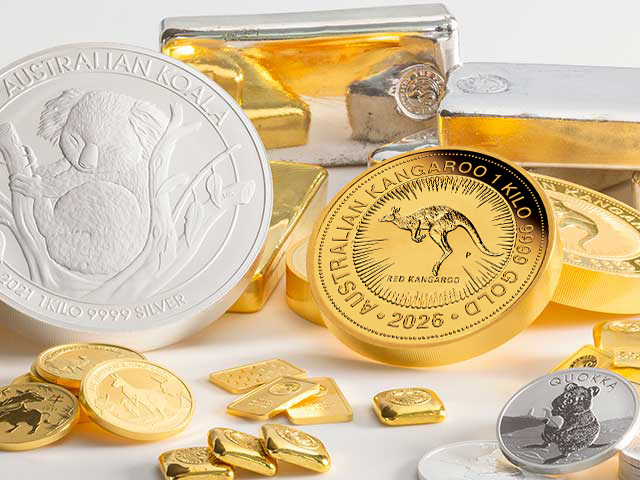 The Perth Mint silver kangaroo and koala coins