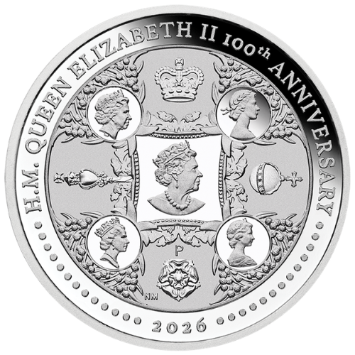H-M-Queen Elizabeth II 100TH Anniversary 2026 1oz Silver coin