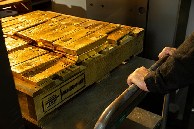 The Perth Mint stores gold for its customers.