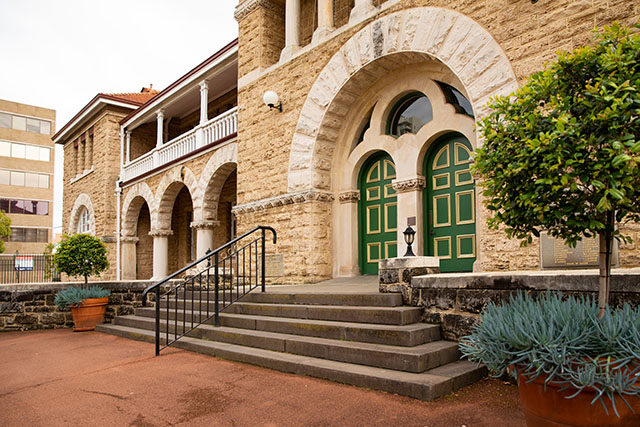 Exterior of The Perth Mint in Hay Street, East Perth.