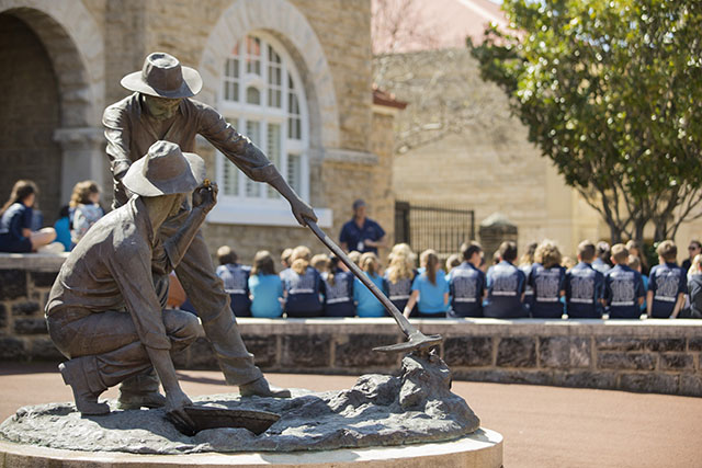 Statue outside The Perth Mint.