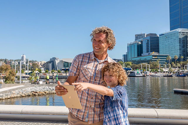 People enjoying the Gold Discovery Trail at The Perth Mint.