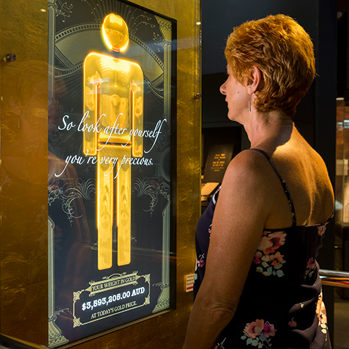 Check your weight in gold at The Perth Mint.