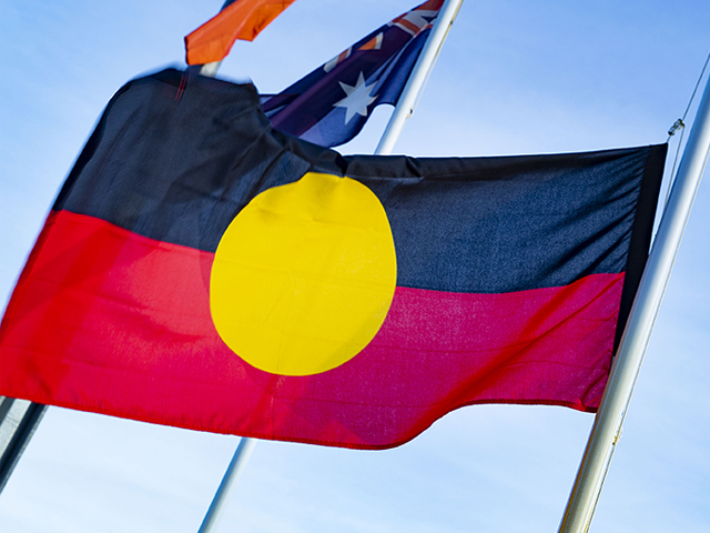 Raising Indigenous flag - The Perth Mint