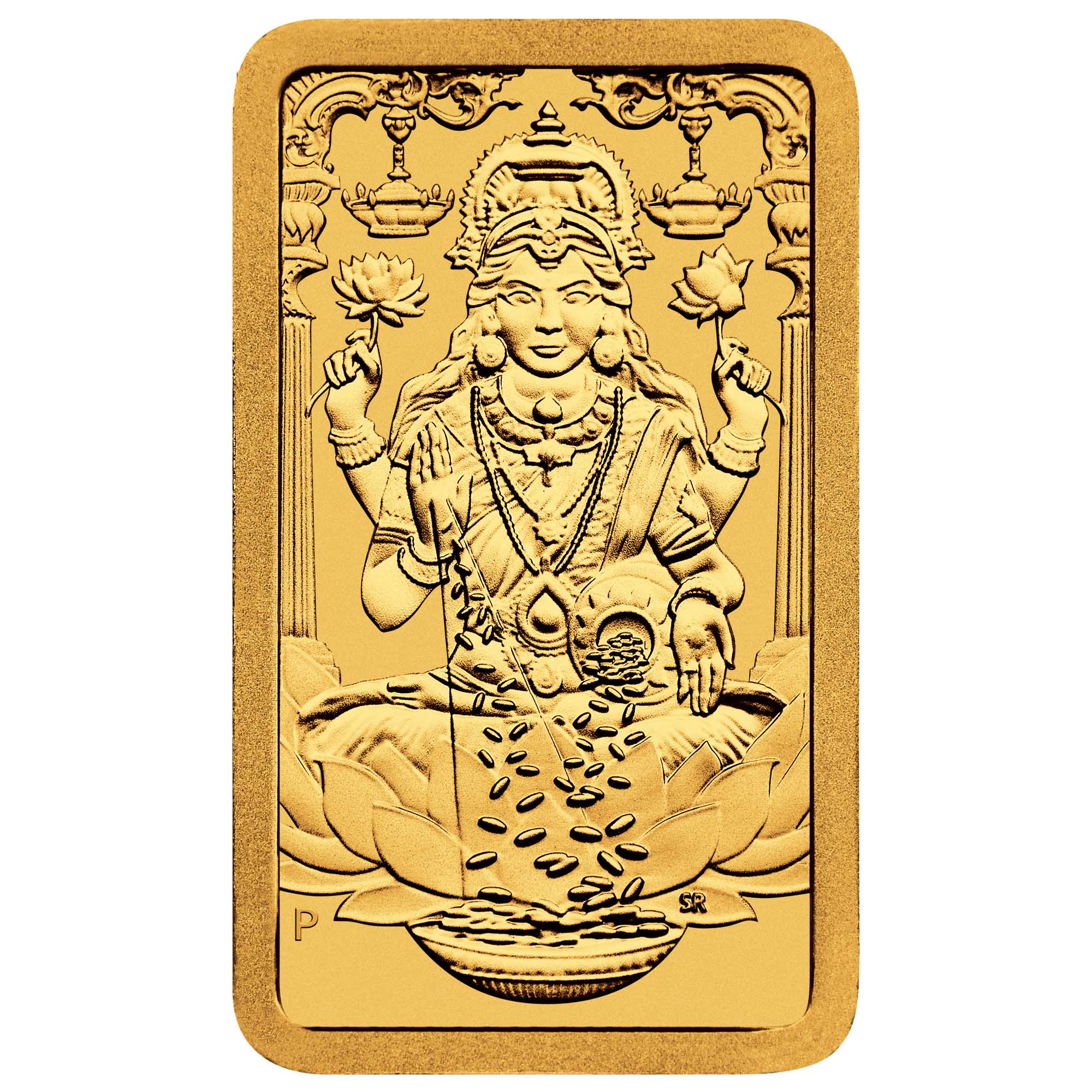 02 Lakshmi 1g Gold Minted Bar  StraightOn HighRes