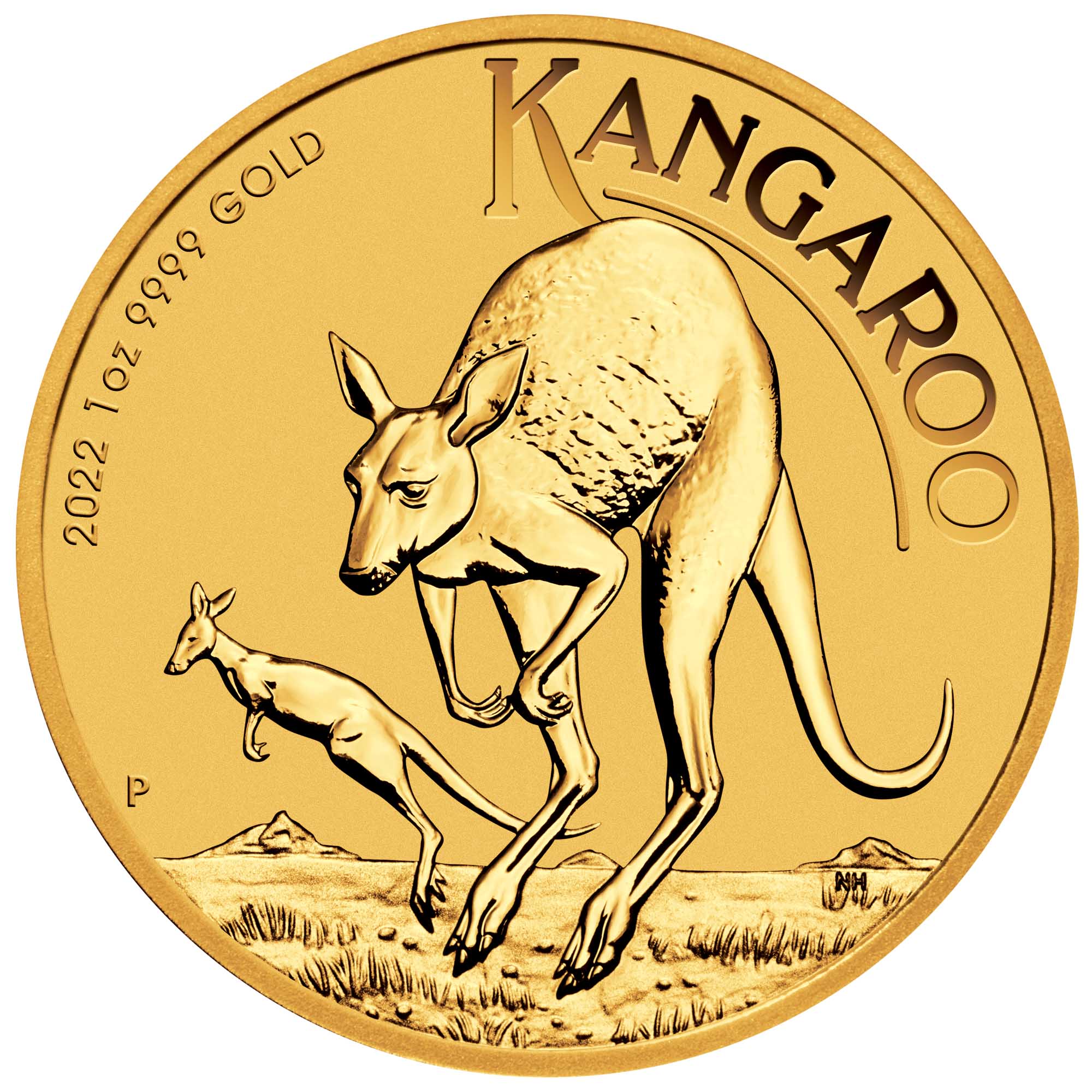 02 2022 AusKangaroo Gold 1oz Bullion StraightOn HighRes