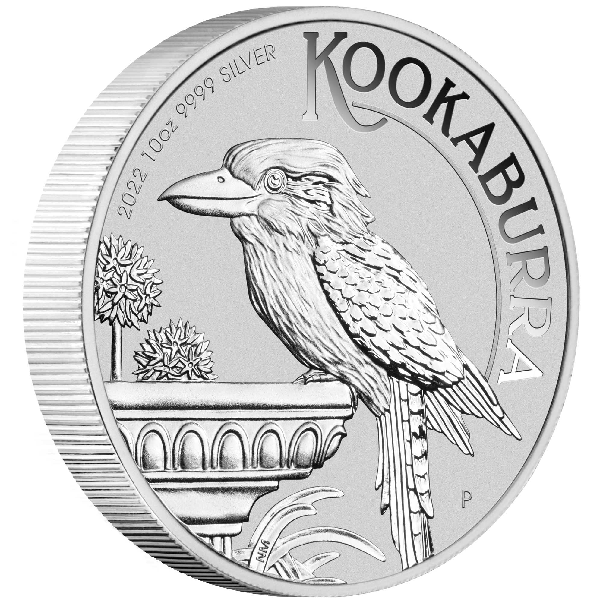 01 2022 AusKookaburra Silver 10oz Bullion OnEdge HighRes