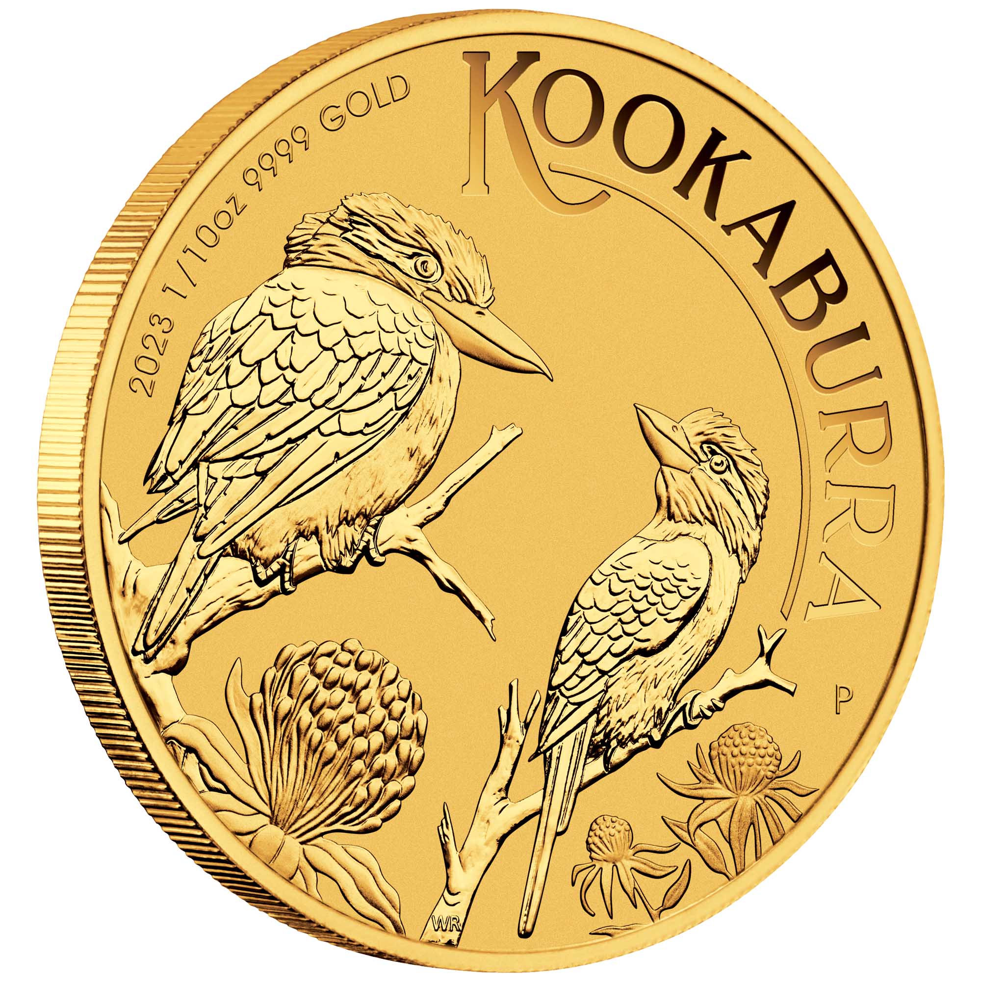 01 2023 Kookaburra 1 10oz Gold Coin OnEdge HighRes