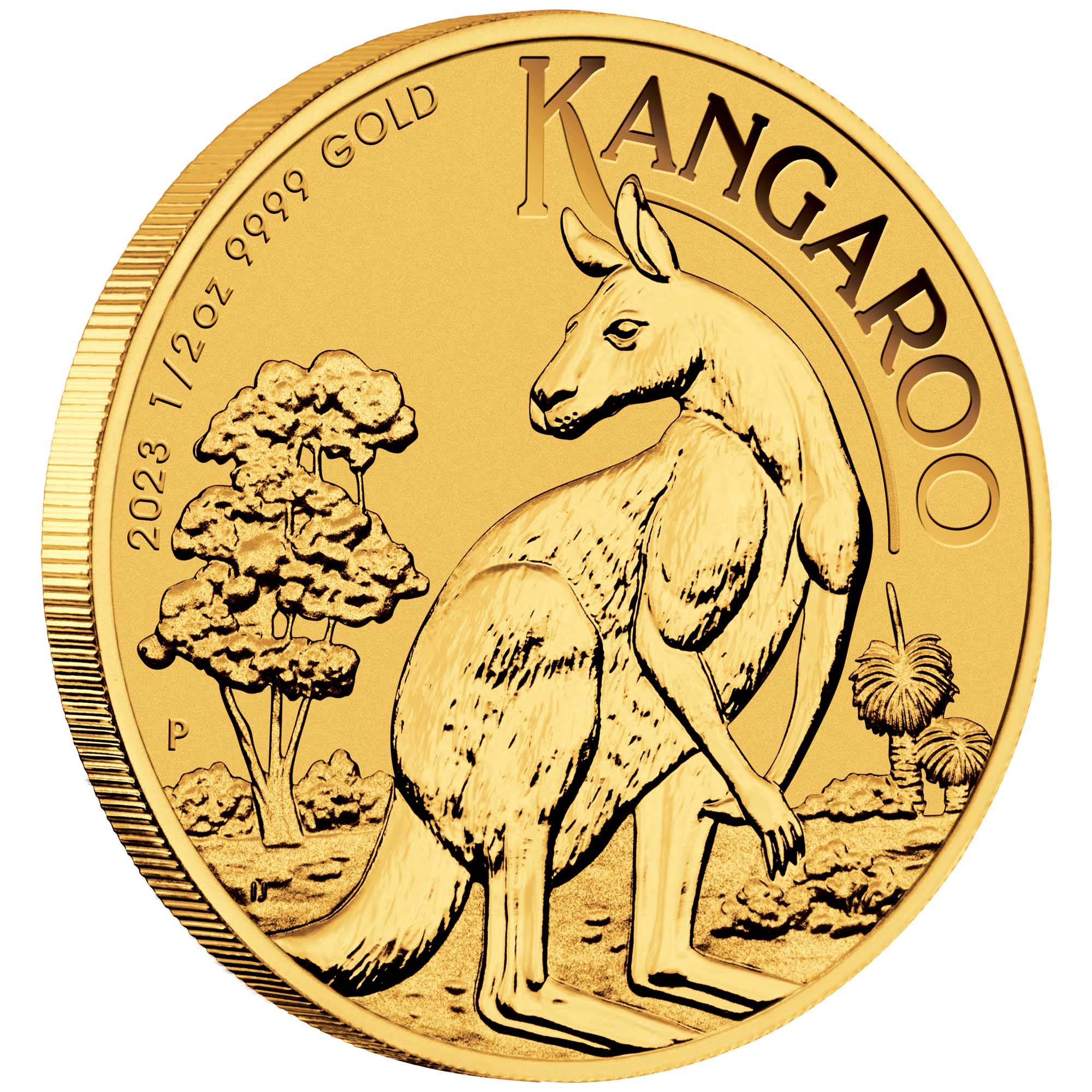 01 2023 AusKangaroo Gold 1 2oz Bullion OnEdge HighRes