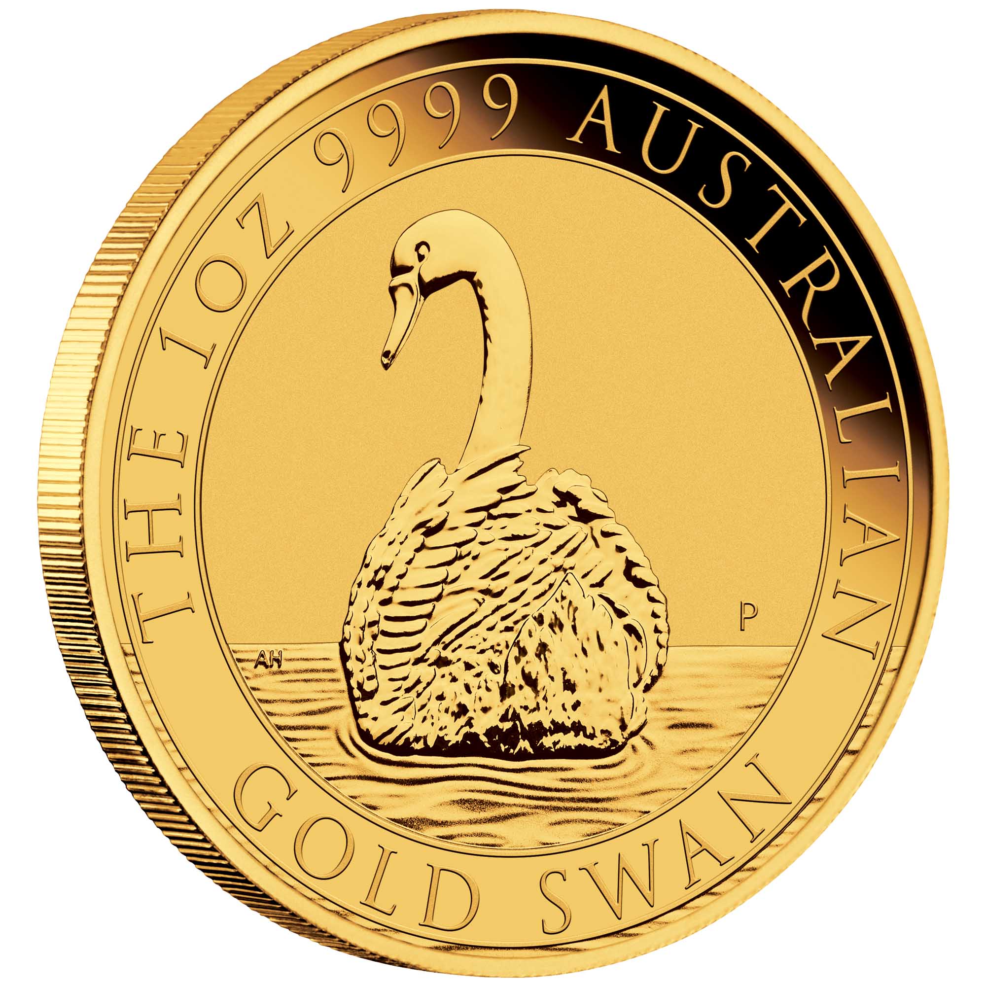 01 2023 Swan 1oz Gold Bullion OnEdge HighRes P MINTMARK
