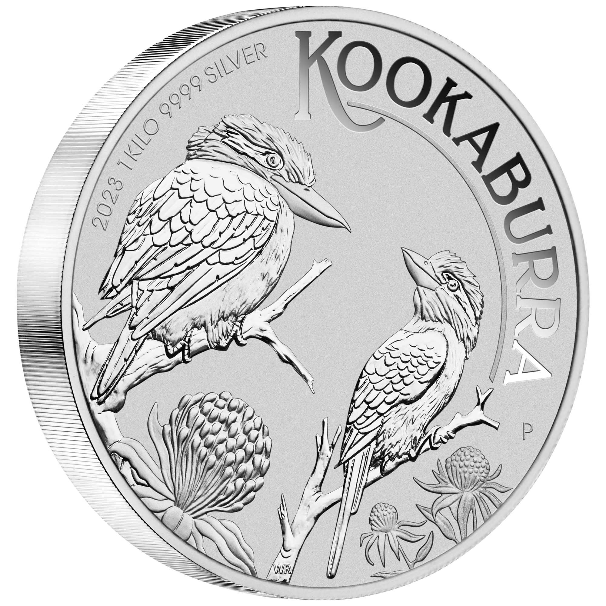 01 2023 AusKookaburra Silver 1Kilo Bullion OnEdge HighRes