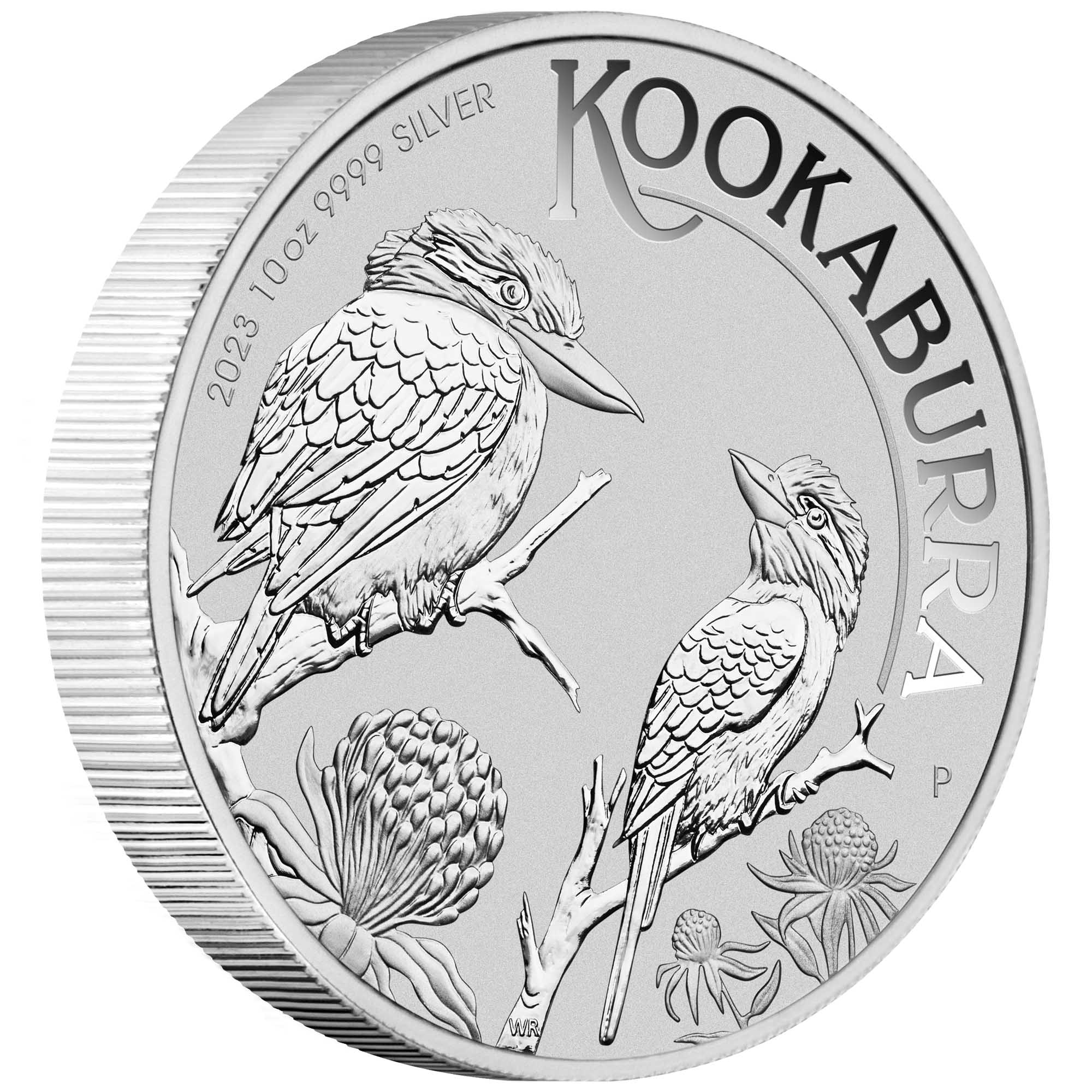 03 2023 AusKookaburra Silver 10oz Bullion OnEdge HighRes