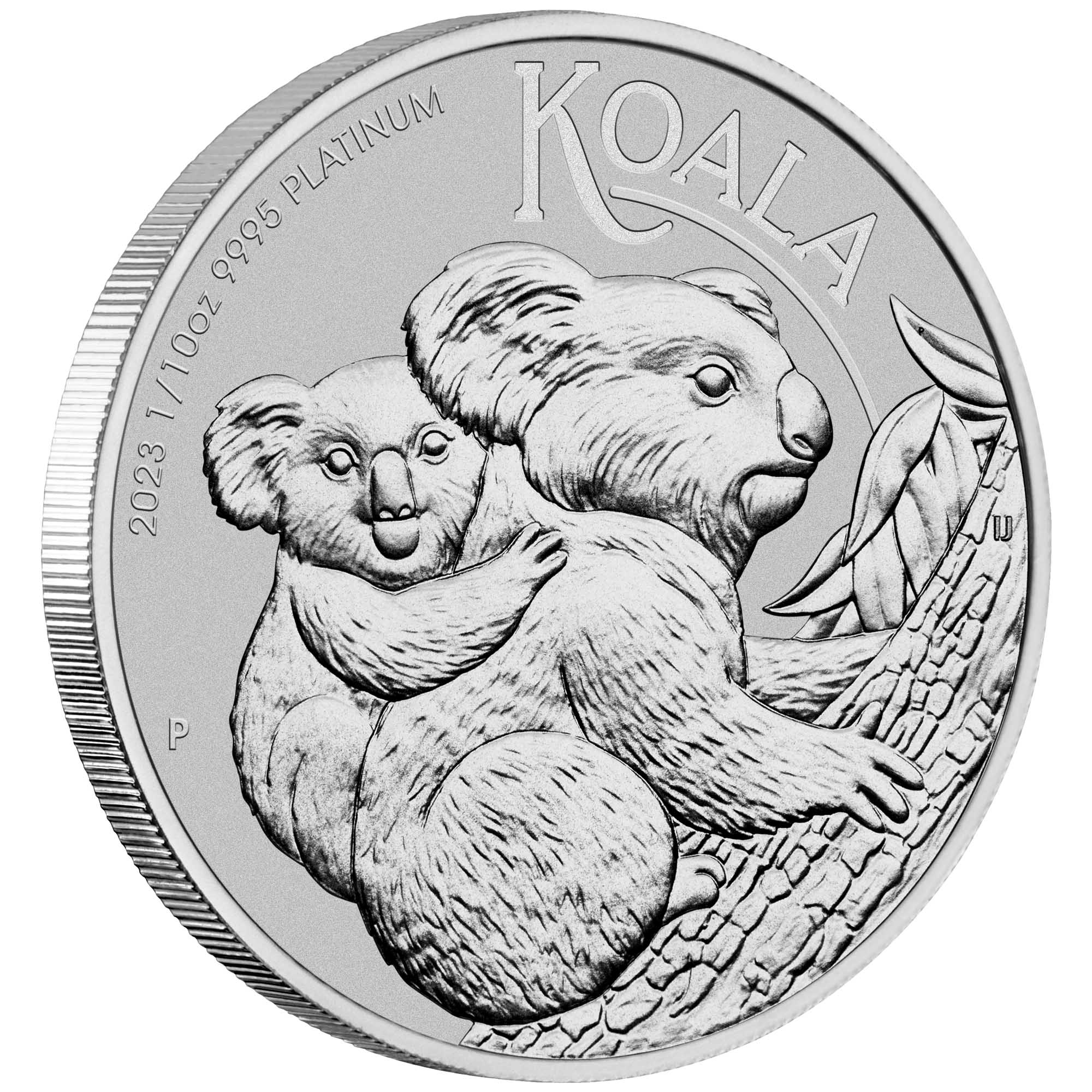 04 2023  Koala  1 10oz Platinum Bullion Coin OnEdge HighRes