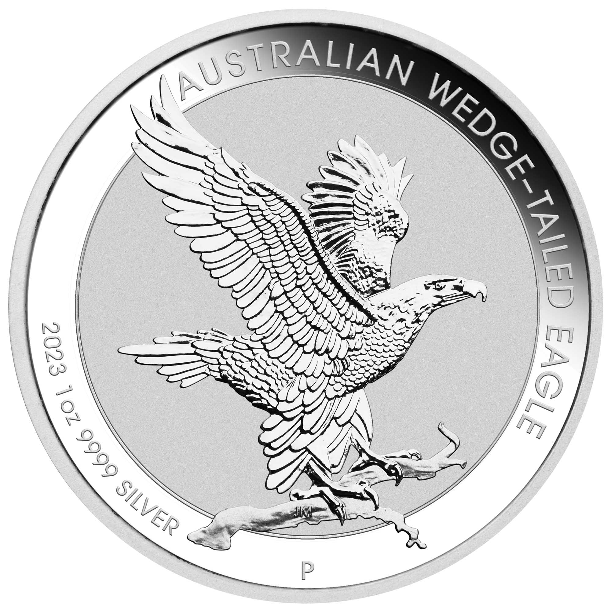 02 2023 AustralianWedge TailedEagle 1oz Silver Bullion Coin StraightOn HighRes