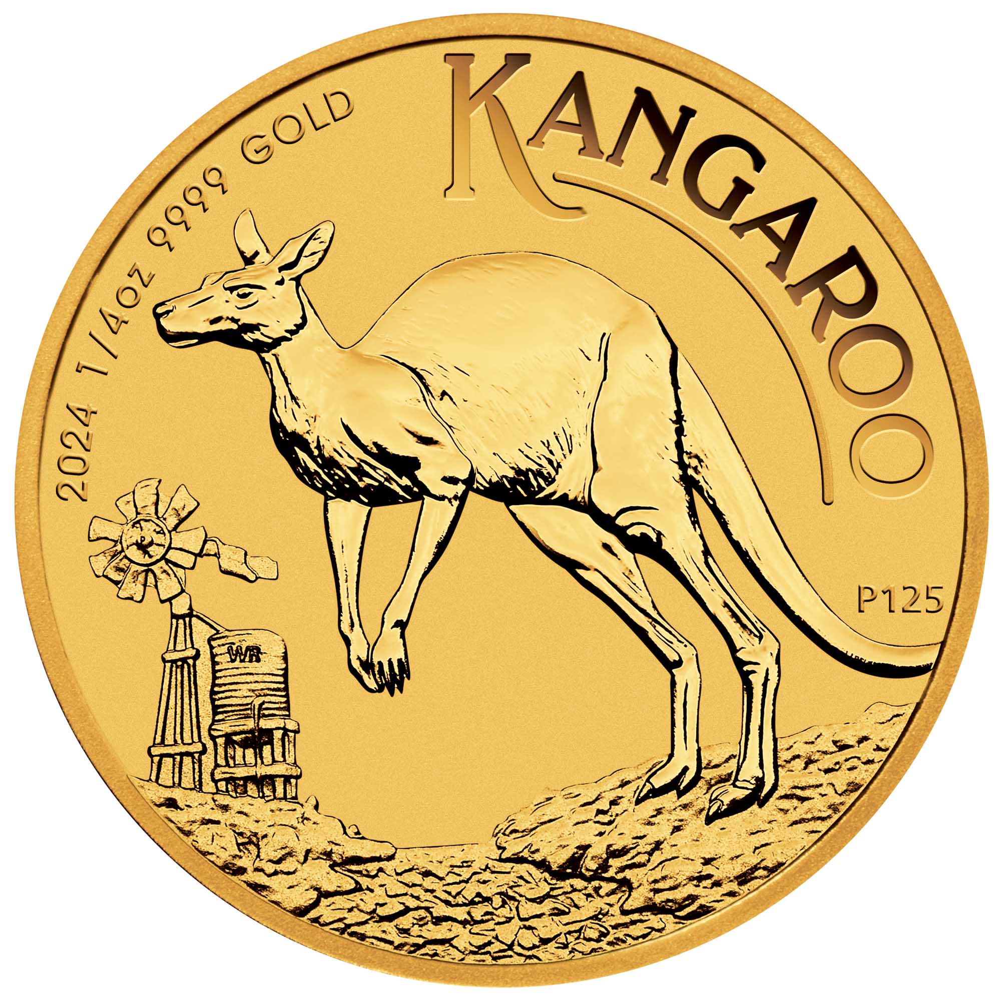 11 2024 AusKangaroo Gold 1 4oz Bullion StraightOn HighRes