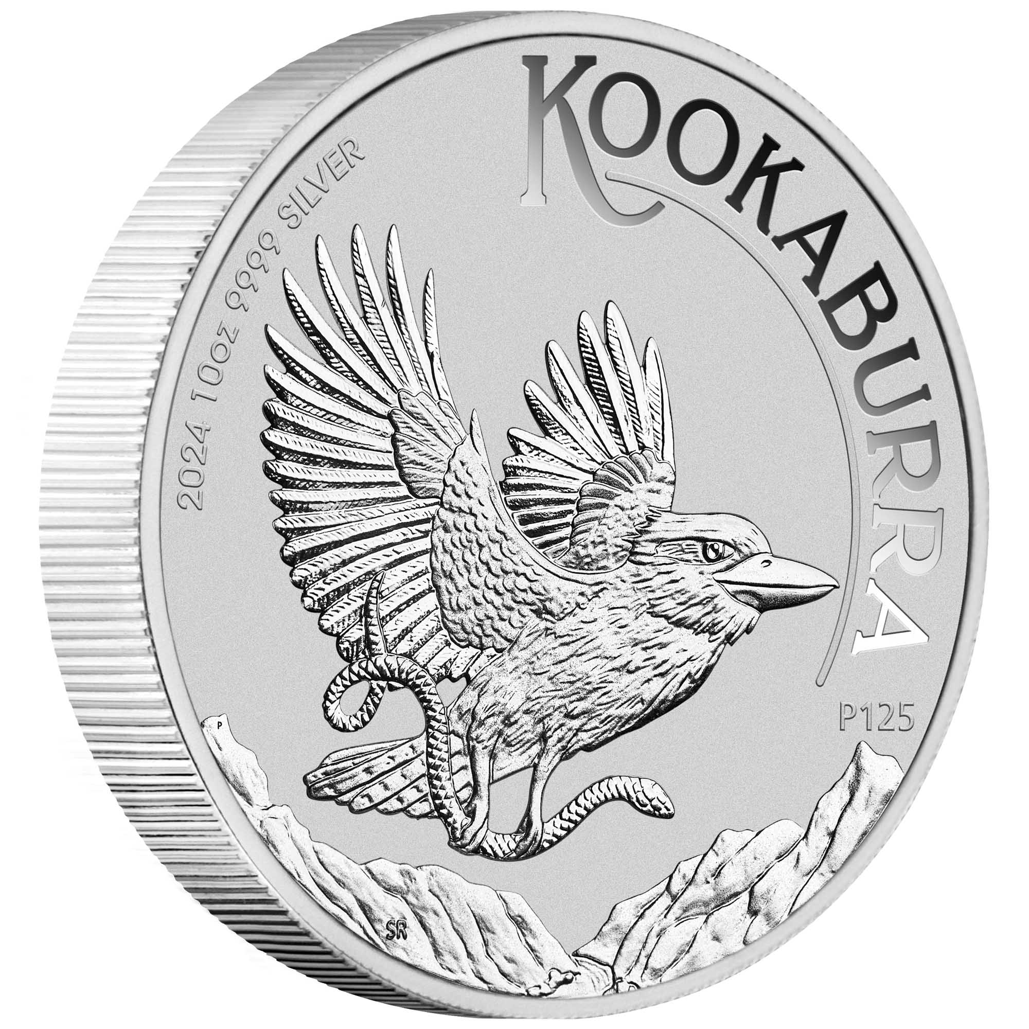 04 2024 AusKookaburra Silver 10oz Bullion OnEdge HighRes