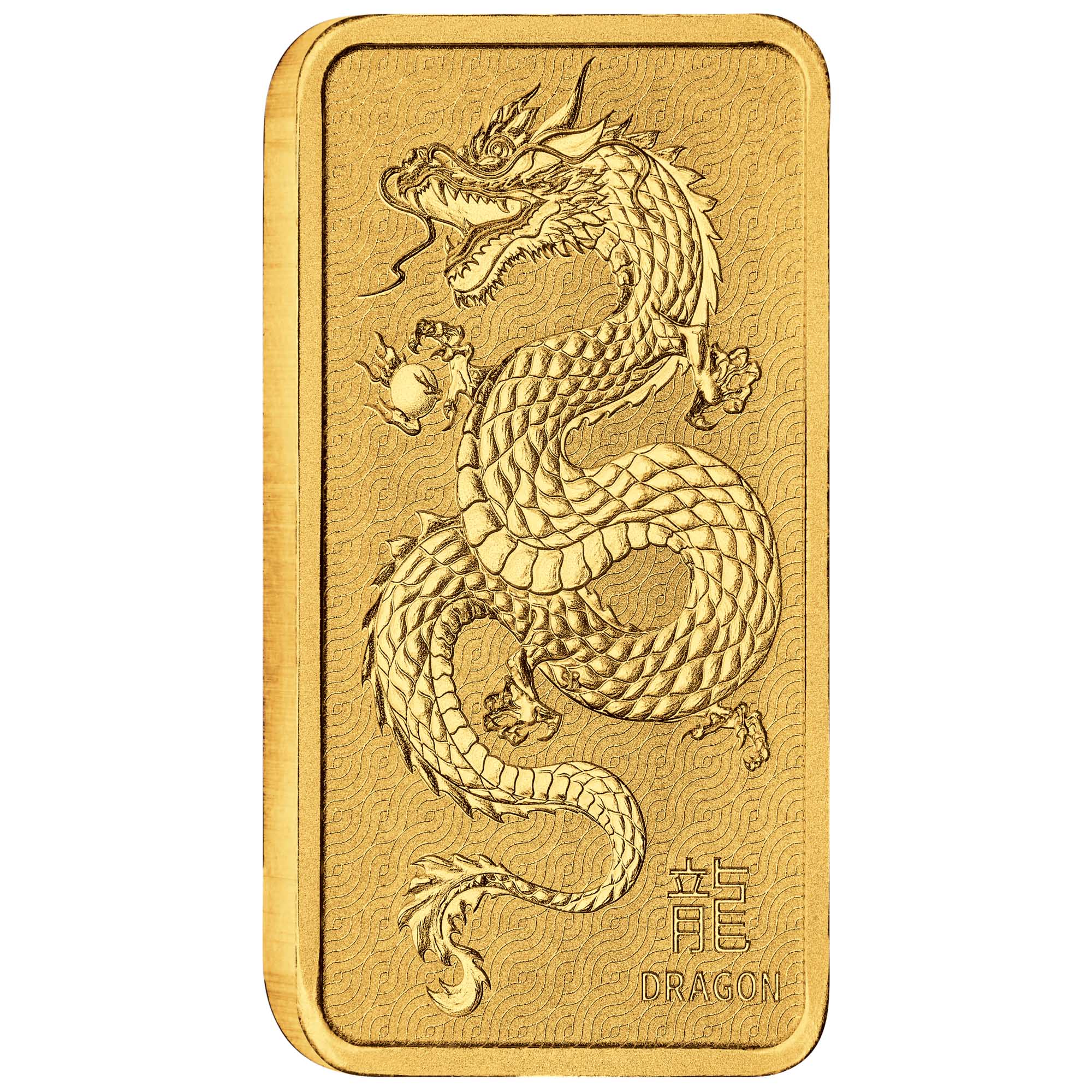 01 Dragon 2024 Lunar 1oz Gold Minted Bar On Edge HighRes