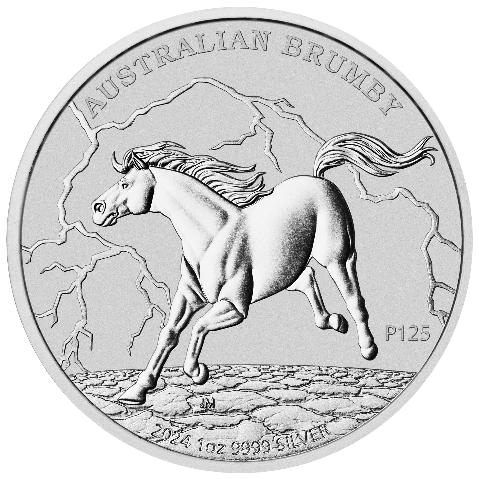 02 2024 Australian Brumby 1oz Silver Bullion Coin straight on HighRes