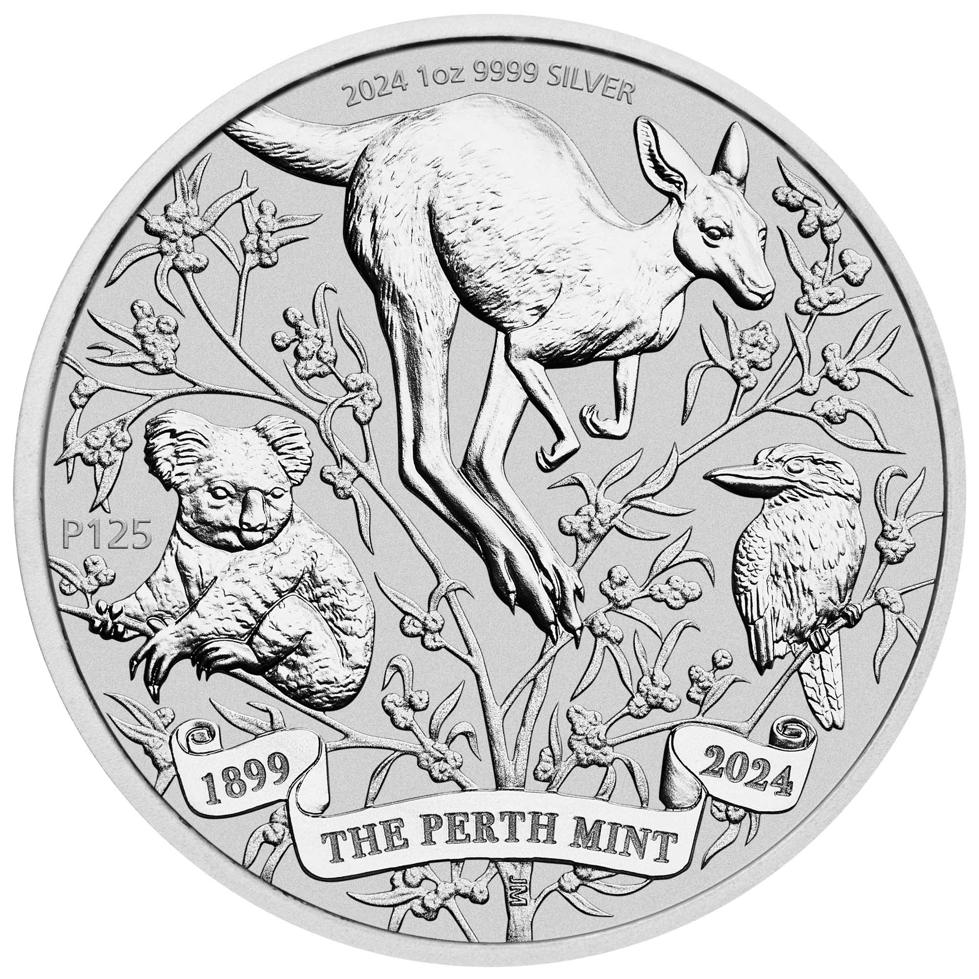 05 2024 The Perth Mint’s 125th Anniversary1oz Silver Bullion Coin StraightOn HighRes