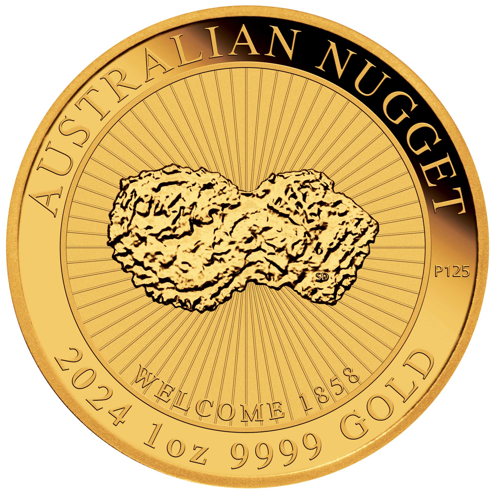 02 Welcome Nugget 2024 1oz Gold Bullion Coin straight on HighRes(1)