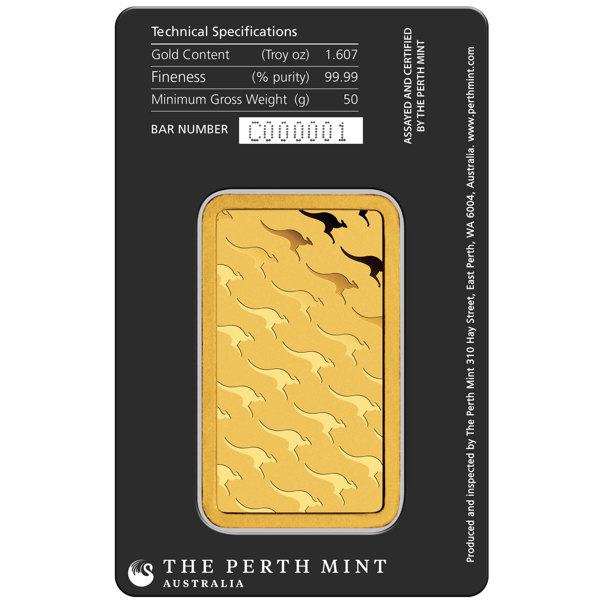 10 Gold MintedBar 50g Packaging Obverse HighRes