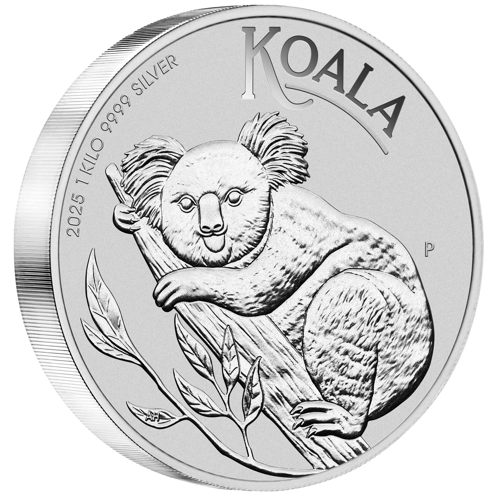 04 Australian Koala 2025 1kilo Silver Bullion Coin on edge HighRes