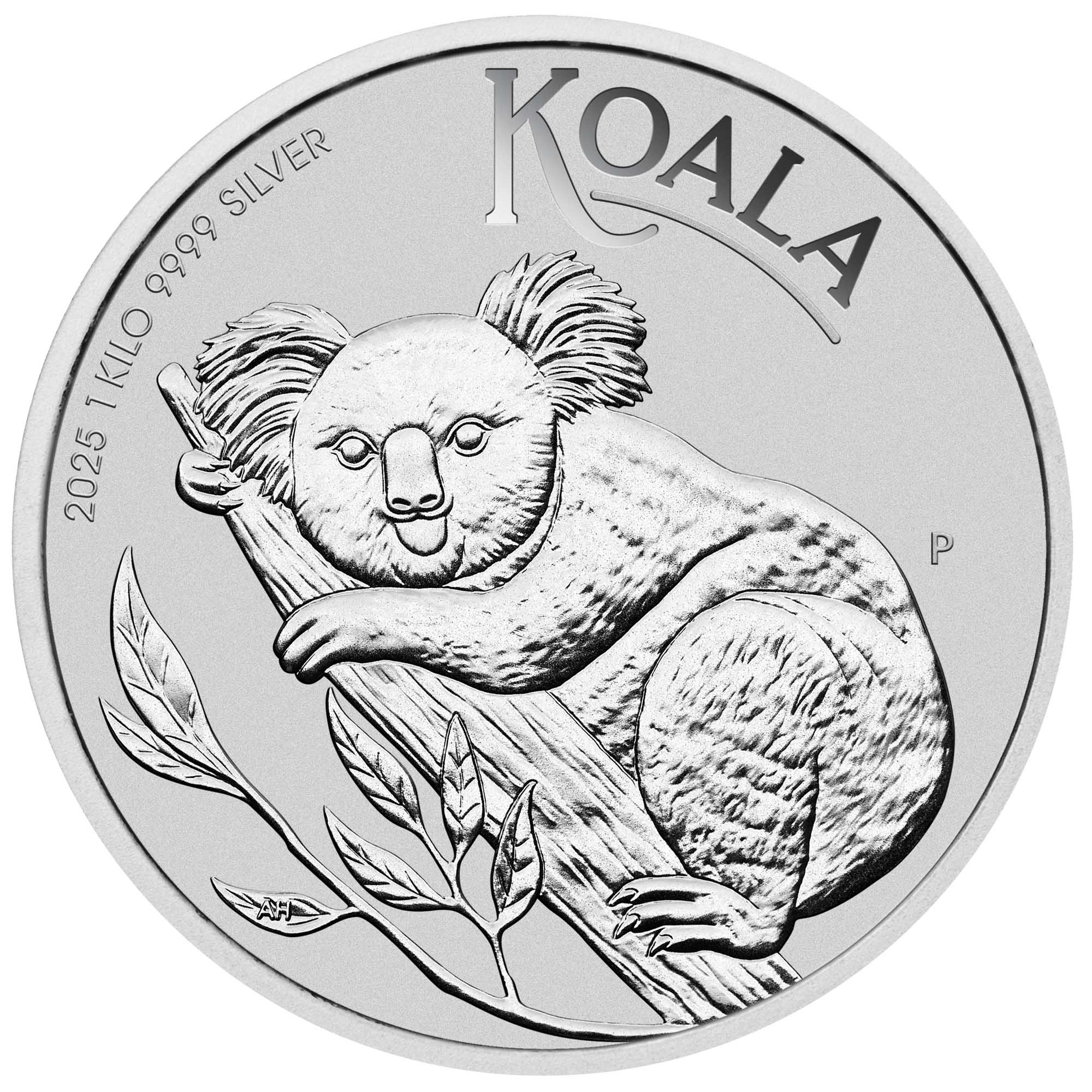 05 Australian Koala 2025 1kilo Silver Bullion Coin straight on HighRes