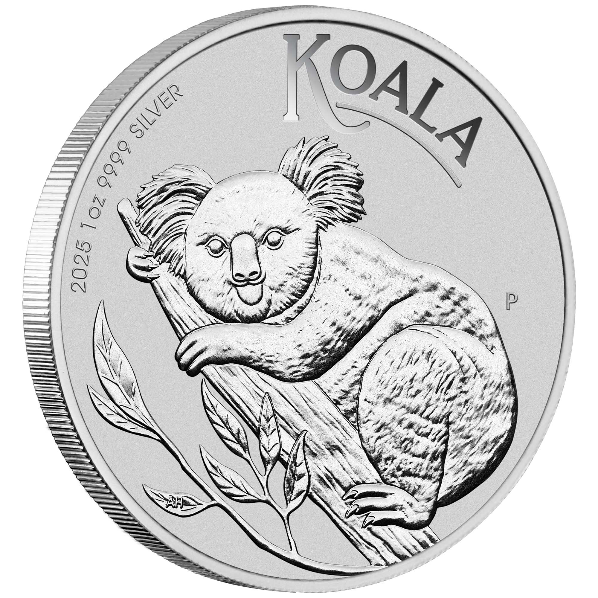 01 Australian Koala 2025 1oz Silver Bullion Coin on edge HighRes