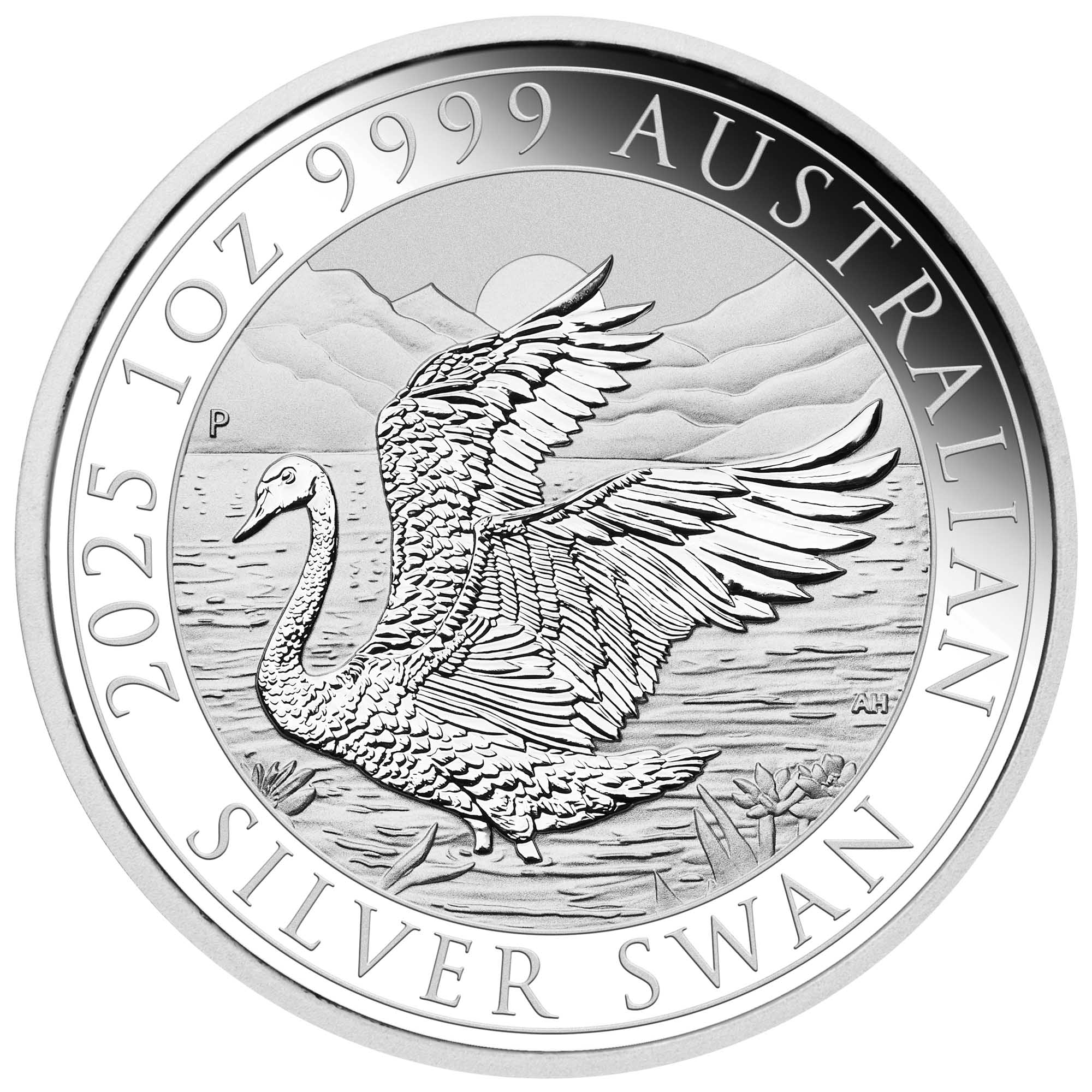 02 2025 Swan 1oz Silver Bullion Coin straight on HighRes