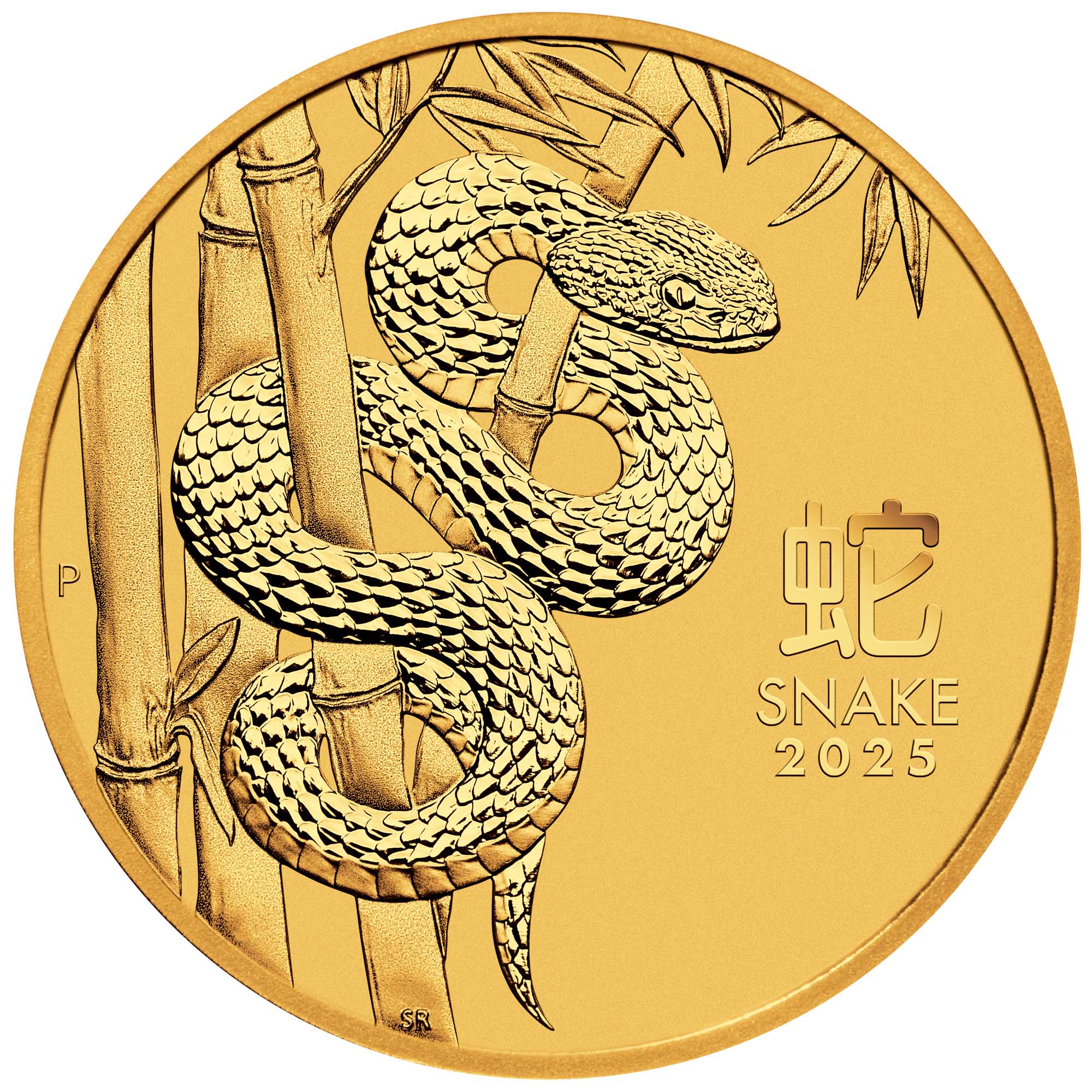 02 2025 Lunar Series III Year of the Snake 1oz Gold Bullion Coin StraightOn HighRes